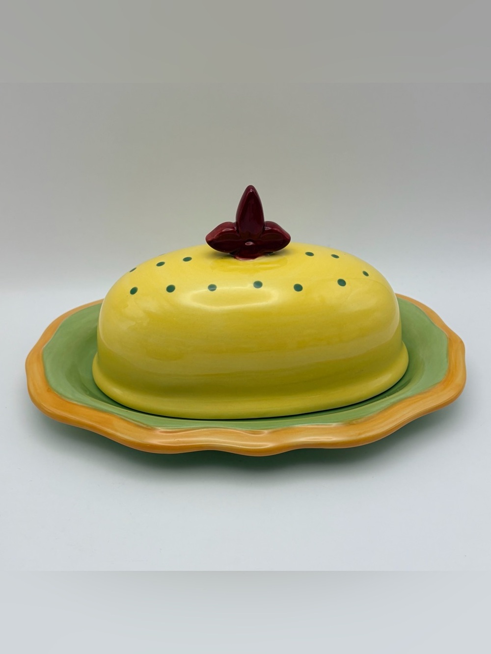 Pfaltzgraff, Retired, “The Secrets of Pistoulet”, Covered Butter Dish. FUN!